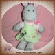 NICOTOY DOUDOU ZEBRE ANE JAMBES GRIS VERT ROSE SOS