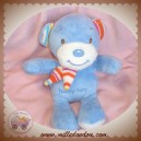 BABY BOY SOS DOUDOU OURS BLEU ECHARPE ORANGE