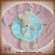 NICOTOY SOS DOUDOU LAPIN BEIGE PLAT OVAL BLEU VERT ETIQUETTES