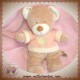 NICOTOY DOUDOU OURS BEIGE ECRU PULL ROSE POULE JAUNE POUSSIN 