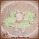 NICOTOY DOUDOU VACHE GIRAFE PLAT VERT ROSE FLEUR SOS