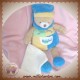 BABYNAT BABY NAT SOS DOUDOU OURS BEIGE LES BONBONS BLEU MOUCHOIR