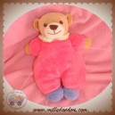 NOUNOURS SOS DOUDOU OURS BEIGE CORPS PLUME ROSE VIOLET