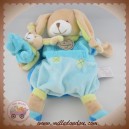 DOUDOU ET COMPAGNIE LAPIN MARIONNETTE PINOU BLEU AVEC BEBE