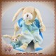 DOUDOU ET COMPAGNIE LAPIN MARIONNETTE PINOU BLEU AVEC BEBE