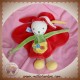 NOUNOURS DOUDOU LAPIN LEO PLAT VERT ROUGE JAUNE