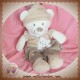 NICOTOY DOUDOU OURS BLANC BEIGE TAUPE 27 CM SOS