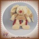 NICOTOY DOUDOU LAPIN ECRU BASTIEN HOCHET BOUT BORDEAUX SOS