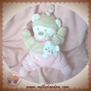 NICOTOY DOUDOU OURS QUASI PLAT ROSE TAUPE SOS