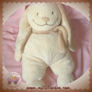 NICOTOY DOUDOU LAPIN ECRU ECHARPE GRAND SOURIRE SOS 36 cm