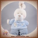 NICOTOY DOUDOU LAPIN ECRU BLEU ABC 27 cm SOS