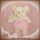 NOUNOURS DOUDOU SOURIS ECRU HABIT ROSE FLEUR SOS