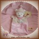 NICOTOY DOUDOU OURS PLAT TAUPE ROSE SOS