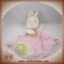 NICOTOY DOUDOU LAPIN BLANC ET ROSE PLAT SOS