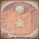 ORCHESTRA DOUDOU OURS PLAT TISSU ROSE SAUMON FLEUR SOS