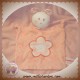 ORCHESTRA DOUDOU OURS PLAT TISSU ROSE SAUMON FLEUR SOS