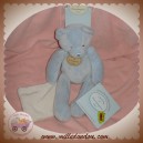 DOUDOU ET COMPAGNIE OURS BLEU MOUCHOIR ECRU TATOO