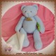 DOUDOU ET COMPAGNIE OURS BLEU MOUCHOIR ECRU TATOO