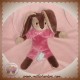 ANIMA DOUDOU LAPIN MARRON PLAT ROSE ANIMADOO SOS