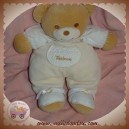 TAKINOU DOUDOU OURS BEIGE CORPS CREME ECRU BRAS BLANC 33 cm SOS