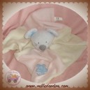 NICOTOY DOUDOU SOURIS PLATE ECRU ROSE FLEUR SOS