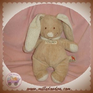 NICOTOY DOUDOU LAPIN BEIGE COL ECRU SOS