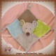 CARREBLANC DOUDOU SOURIS GRIS PLAT VERT BLEU NOEUD SOS