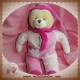 BABYNAT BABY NAT DOUDOU OURS CORPS ROSE MOUCHOIR BLANC SOS