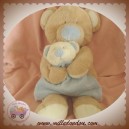 NICOTOY DOUDOU OURS BEIGE BLEU BEBE SOS