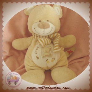 NICOTOY DOUDOU OURS ECRU CREME ECHARPE MY LITTLE 30 CM SOS