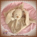 NICOTOY DOUDOU LAPIN PLAT BEIGE ECHARPE ECRU SOS