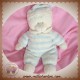 NICOTOY DOUDOU OURS ECRU CORPS RAYE BLEU 25 CM SOS