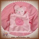 NICOTOY DOUDOU OURS SOURIS PLAT ROSE ETIQUETTES SOS