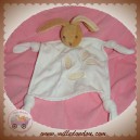 KALOO DOUDOU LAPIN BEIGE PLAT BLANC FEUILLE SOS