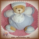 KALOO DOUDOU OURS BOULE SALOPETTE BLEU VICHY SOS