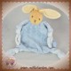 KALOO DOUDOU LAPIN PLAT BLEU PLUME ZIG ZAG SOS