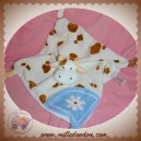 TOODO DOUDOU VACHE PLATE BLANCHE TACHETE MARRON FLEUR SOS