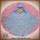 TIGEX DOUDOU OURS BEIGE PLAT BLEU SATINEE SOS