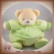 KALOO DOUDOU OURS BOULE VERT ETHNIC FLEUR SOS