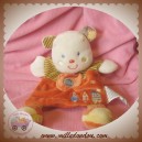 KIABI DOUDOU OURS BLANC HOCHET PLAT ORANGE TRAIN 2 SOS