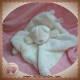 NICOTOY DOUDOU OURS PLAT BLANC BANADANA MARRON TEDDY SOS