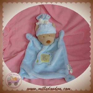 NICOTOY DOUDOU OURS BEIGE PLAT BLEU ETOILES CADRE SOS