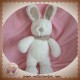 NICOTOY DOUDOU LAPIN BLANC POILS TAUPE FOULARD SOS