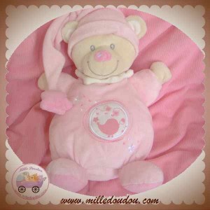 NICOTOY DOUDOU OURS ECRU BOULE ROSE OISEAU ETOILE SOS