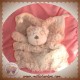 MAMAS ET PAPAS DOUDOU OURS PLAT POIL ECRU BEIGE SPIRALE SOS