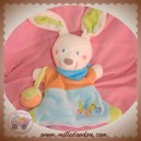 POMMETTE SOS DOUDOU LAPIN ECRU MARIONNETTE BLEU ORANGE 123