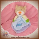 SOS DOUDOU OURS PLAT BLEU MAUVE HOCHET BONBON ANNEAU DENTITION