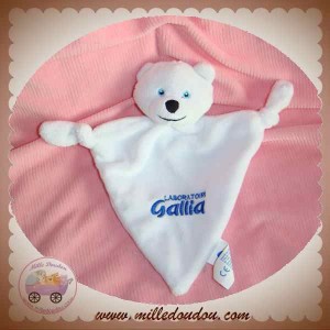 GALLIA 2 DOUDOU OURS PLAT BLANC NOEUD SOS