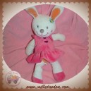 NICOTOY DOUDOU LAPIN BLANC ROBE ROSE COEUR SOS