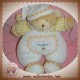 KALOO SOS DOUDOU OURS BLANC VICHY ORANGE